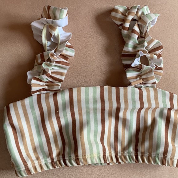 Orcas Lucille Strap Bandeau Bikini Set - Summer Stripes size 5-6 - Picture 4 of 12